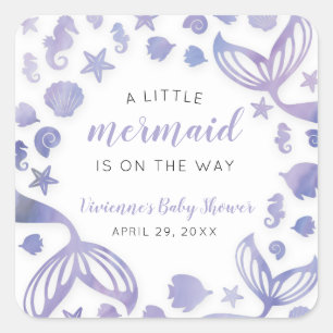 Onder het Zee Mermaid Baby shower Vierkante Sticker