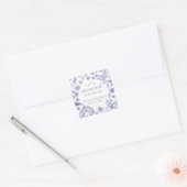 Onder het Zee Mermaid Baby shower Vierkante Sticker (Envelop)
