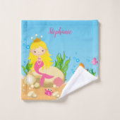Onder het Zee Mermaid Bad Handdoek (Wasdoekje)