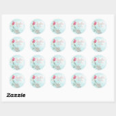 Onder het Zee Mermaid Birthday Favor Ronde Sticker (Vel)