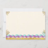 Onder het Zee Mermaid Birthday Invitation Gold Kaart (Achterkant)