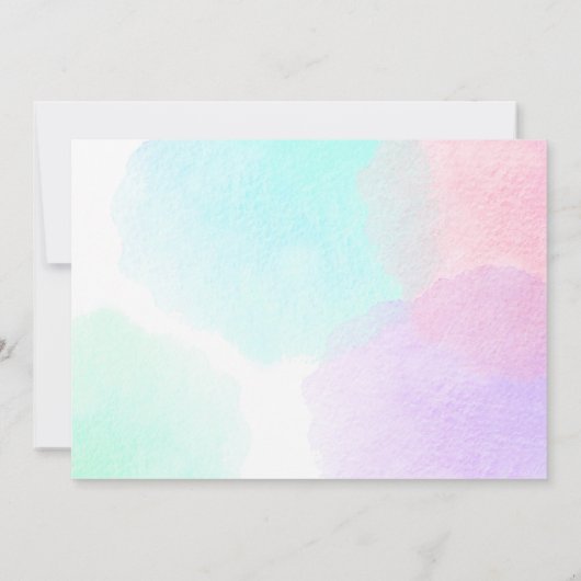 Onder het Zee Mermaid Birthday Invitation Paars Kaart (Achterkant)