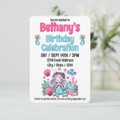 Onder het Zee Mermaid Birthday Kaart (Staand voorkant)