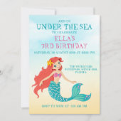 Onder het Zee Mermaid Birthday Magical Ocean Party Kaart (Voorkant)