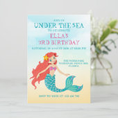 Onder het Zee Mermaid Birthday Magical Ocean Party Kaart (Staand voorkant)