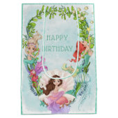 Onder het Zee Mermaid Birthday Medium Gift Bag Cadeauzakje (Achterkant)