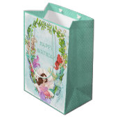 Onder het Zee Mermaid Birthday Medium Gift Bag Medium Cadeauzakje (Achterkant Gekanteld)