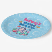 Onder het Zee Mermaid Birthday Papieren Bordje (Gekanteld)