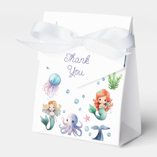 Onder het Zee Mermaid Birthday Party Bedankdoosjes (Voorkant Zijde)