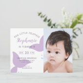 Onder het Zee Mermaid Birthday Party Invitation Kaart (Staand voorkant)