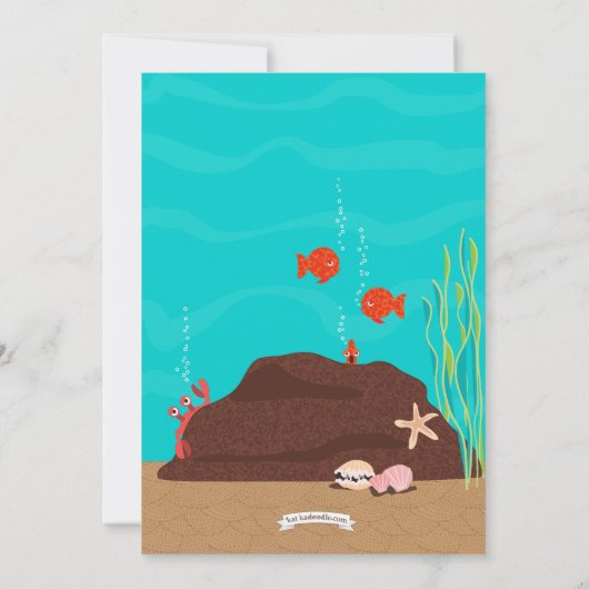 Onder het Zee Mermaid Birthday Party Invitation Kaart (Achterkant)