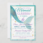 Onder het Zee Mermaid Birthday Party Invitation Kaart (Voorkant)
