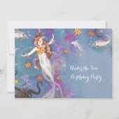 Onder het Zee Mermaid Birthday Party Kaart (Voorkant)