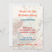 Onder het Zee Mermaid Birthday Party Kaart (Achterkant)