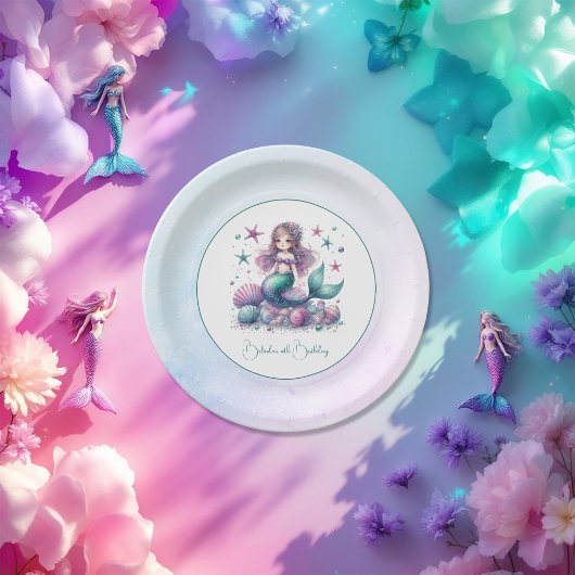 Onder het Zee Mermaid Birthday Party Papieren Bordje