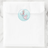 Onder het Zee Mermaid Birthday Party Ronde Sticker (Tas)