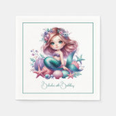 Onder het Zee Mermaid Birthday Party Servet (Voorkant)