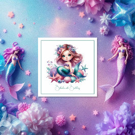 Onder het Zee Mermaid Birthday Party Servet