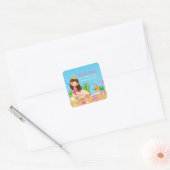 Onder het Zee Mermaid Birthday Party Sticker (Envelop)