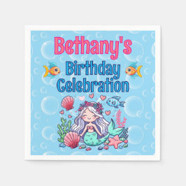 Onder het Zee Mermaid Birthday Servet
