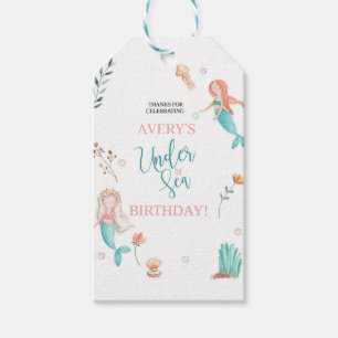 ONDER HET ZEE, MERMAID BIRTHDAY,WATERVERF MERMAID CADEAULABEL