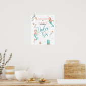 ONDER HET ZEE, MERMAID BIRTHDAY,WATERVERF MERMAID POSTER (Keuken)