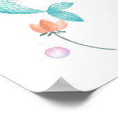 ONDER HET ZEE, MERMAID BIRTHDAY,WATERVERF MERMAID POSTER (Hoek)
