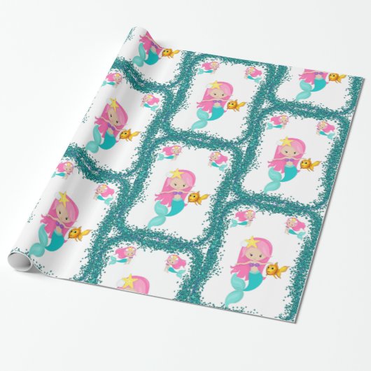 Onder het Zee Mermaid Cadeaupapier (Uitgerold)