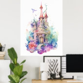 Onder het Zee Mermaid Castle Poster (Thuiskantoor)