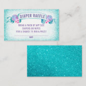Onder het Zee Mermaid Diaper Raffle Tickets Informatiekaartje (Voorkant / Achterkant)