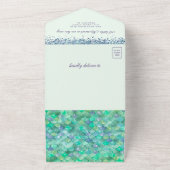 Onder het Zee Mermaid Emerald Green Baby shower All In One Uitnodiging (Buitenkant)