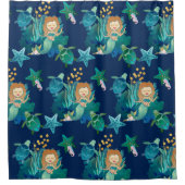 Onder het Zee Mermaid Fantasy Blue Douchegordijn (Voorkant)