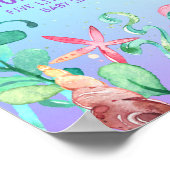 Onder het Zee Mermaid First Birthday Mijlpaal Poster (Hoek)