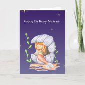 Onder het Zee Mermaid Girl Happy Birthday Kaart (Voorkant)