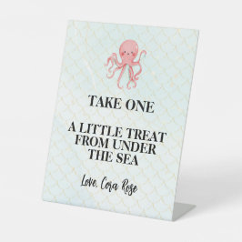 Onder het Zee Mermaid Girls Birthday Reclamebord Met Voetstuk