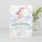 Onder het Zee Mermaid Green Baby shower door Mail Kaart (Staand voorkant)