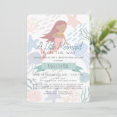 Onder het Zee Mermaid Green Drive-by Baby shower I Kaart (Staand voorkant)