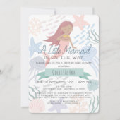 Onder het Zee Mermaid Green Drive-by Baby shower I Kaart (Voorkant)