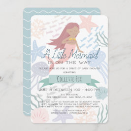 Onder het Zee Mermaid Green Drive-by Baby shower I Kaart