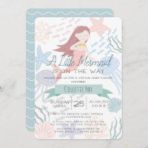 Onder het Zee Mermaid Green Virtual Baby shower