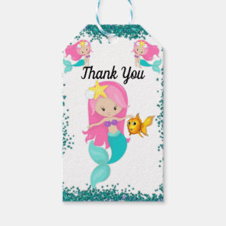 Onder het Zee Mermaid Hartelijk dank Cadeaulabel