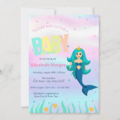 Onder het Zee, Mermaid Holographic Baby shower Kaart (Voorkant)