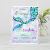Onder het zee Mermaid Invitation Kaart (Staand voorkant)