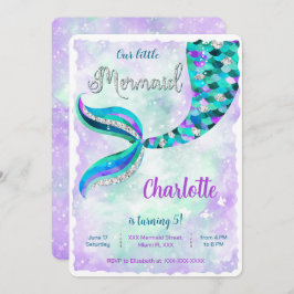 Onder het zee Mermaid Invitation Kaart