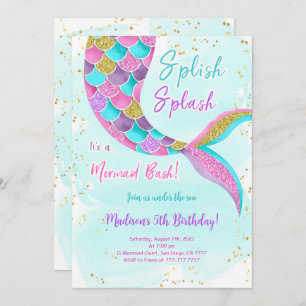 Onder het Zee Mermaid Invitation Kaart