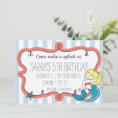 Onder het Zee Mermaid Invitation Kaart (Staand voorkant)