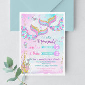 Onder het Zee Mermaid Joint Birthday Invitation Kaart