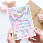 Onder het Zee Mermaid Joint Birthday Invitation Kaart