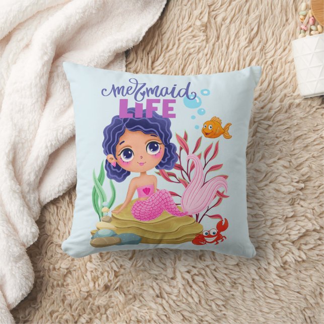 Onder het Zee Mermaid Life gepersonaliseerd Kussen (Deken)