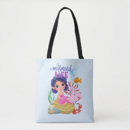 Onder het Zee Mermaid Life gepersonaliseerd Tote Bag